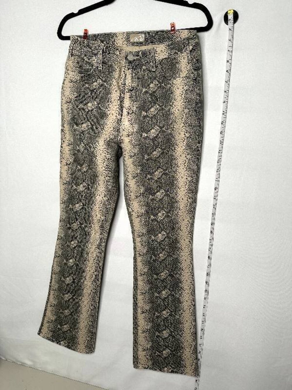 MOTHER Snakeskin Print High Rise Flare Jeans 29 Snakeskin Python Animal Print
